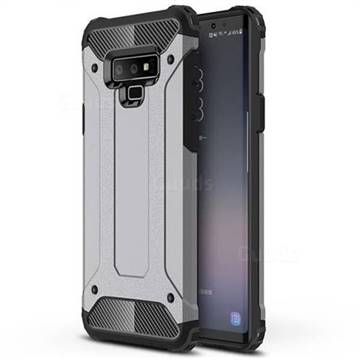 King Kong Armor Premium Shockproof Dual Layer Rugged Hard Cover for Samsung Galaxy Note9 - Silver Grey