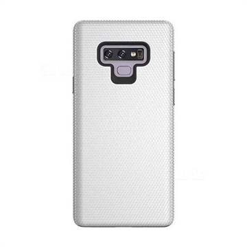 Triangle Texture Shockproof Hybrid Rugged Armor Defender Phone Case for Samsung Galaxy Note9 - Silver