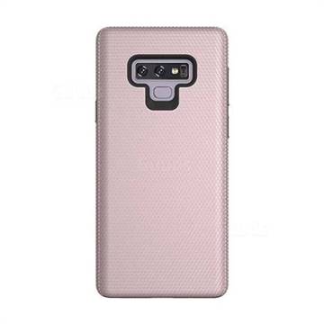 Triangle Texture Shockproof Hybrid Rugged Armor Defender Phone Case for Samsung Galaxy Note9 - Rose Gold