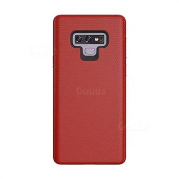 Triangle Texture Shockproof Hybrid Rugged Armor Defender Phone Case for Samsung Galaxy Note9 - Red