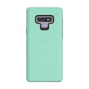 Triangle Texture Shockproof Hybrid Rugged Armor Defender Phone Case for Samsung Galaxy Note9 - Mint Green