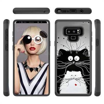 Black and White Cat Shock Absorbing Hybrid Defender Rugged Phone Case Cover for Samsung Galaxy Note9