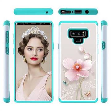 Pearl Flower Shock Absorbing Hybrid Defender Rugged Phone Case Cover for Samsung Galaxy Note9