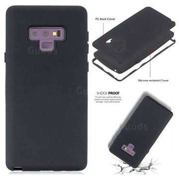 Matte PC + Silicone Shockproof Phone Back Cover Case for Samsung Galaxy Note9 - Black