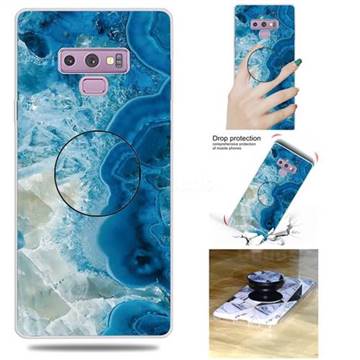 Sea Blue Marble Pop Stand Holder Varnish Phone Cover for Samsung Galaxy Note9