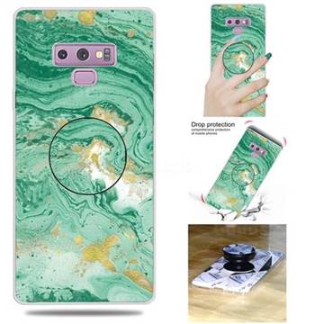 Dark Green Marble Pop Stand Holder Varnish Phone Cover for Samsung Galaxy Note9