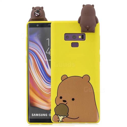 Brown Bear Soft 3D Climbing Doll Stand Soft Case for Samsung Galaxy Note9