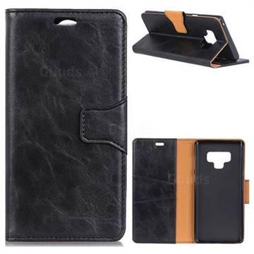 MURREN Luxury Crazy Horse PU Leather Wallet Phone Case for Samsung Galaxy Note9 - Black