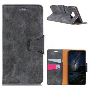 MURREN Luxury Retro Classic PU Leather Wallet Phone Case for Samsung Galaxy Note9 - Gray