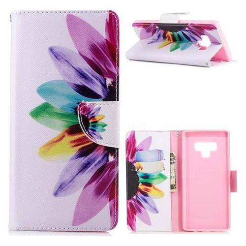 Seven-color Flowers Leather Wallet Case for Samsung Galaxy Note9