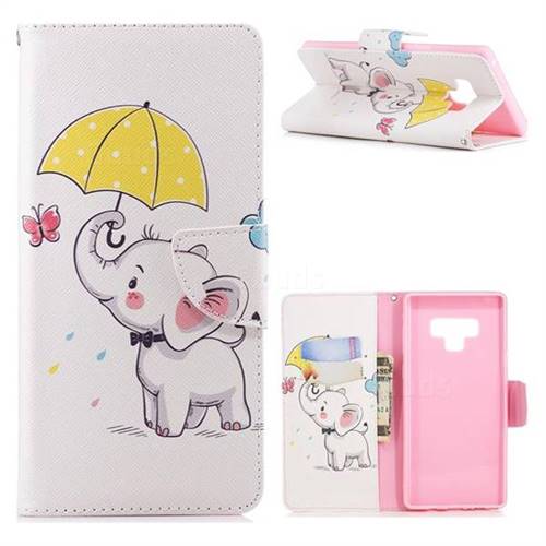 Umbrella Elephant Leather Wallet Case for Samsung Galaxy Note9