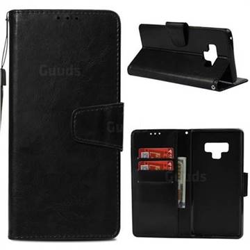 Retro Phantom Smooth PU Leather Wallet Holster Case for Samsung Galaxy Note9 - Black