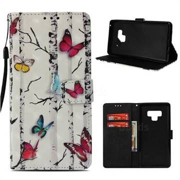 Colored Butterflies 3D Painted Leather Wallet Case for Samsung Galaxy Note9