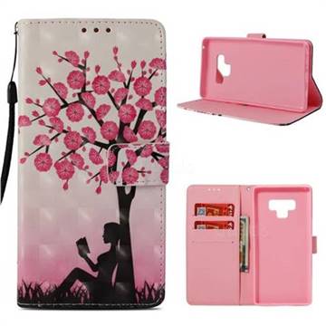 Plum Girl 3D Painted Leather Wallet Case for Samsung Galaxy Note9