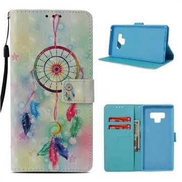 Feather Wind Chimes 3D Painted Leather Wallet Case for Samsung Galaxy Note9