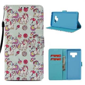 Playing Pony 3D Painted Leather Wallet Case for Samsung Galaxy Note9