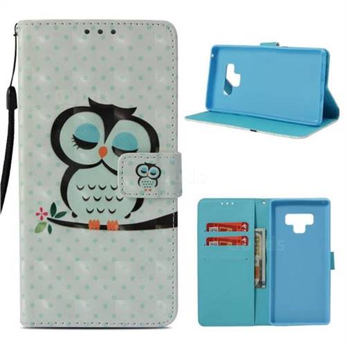 Sweet Owl 3D Painted Leather Wallet Case for Samsung Galaxy Note9