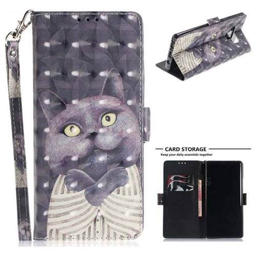 Cat Embrace 3D Painted Leather Wallet Phone Case for Samsung Galaxy Note9