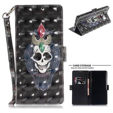 Skull Cat 3D Painted Leather Wallet Phone Case for Samsung Galaxy Note9