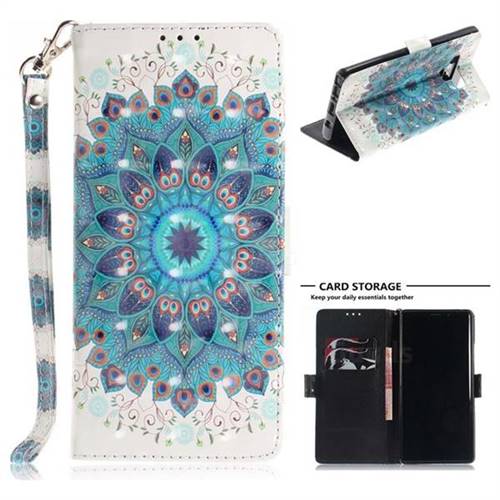Peacock Mandala 3D Painted Leather Wallet Phone Case for Samsung Galaxy Note9