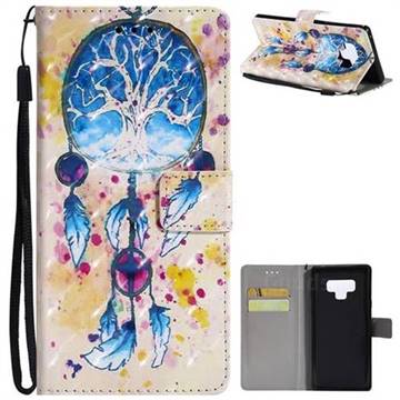 Blue Dream Catcher 3D Painted Leather Wallet Case for Samsung Galaxy Note9