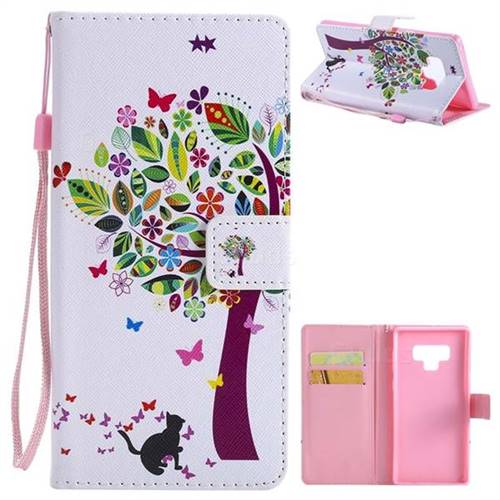 Cat and Tree PU Leather Wallet Case for Samsung Galaxy Note9