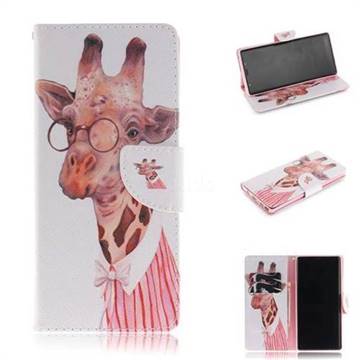Pink Giraffe PU Leather Wallet Case for Samsung Galaxy Note9