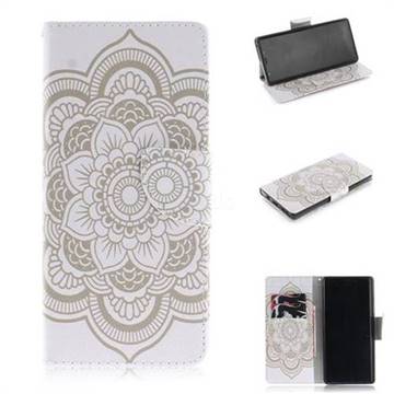 White Flowers PU Leather Wallet Case for Samsung Galaxy Note9