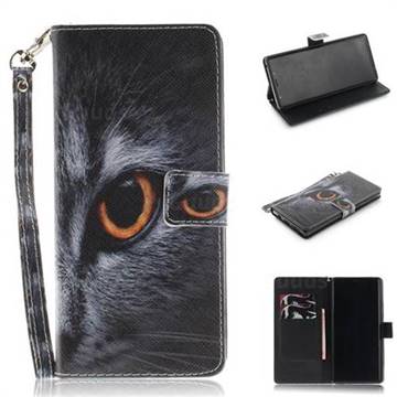 Cat Eye Hand Strap Leather Wallet Case for Samsung Galaxy Note9