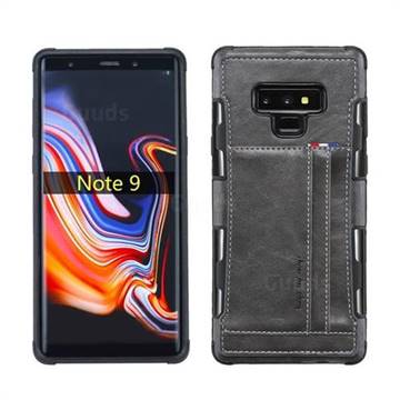 Luxury Shatter-resistant Leather Coated Card Phone Case for Samsung Galaxy Note9 - Gray