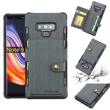 Brush Multi-function Leather Phone Case for Samsung Galaxy Note9 - Gray
