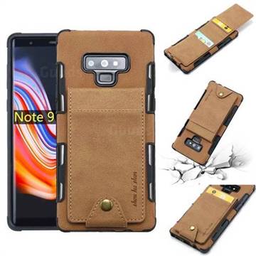 Woven Pattern Multi-function Leather Phone Case for Samsung Galaxy Note9 - Golden