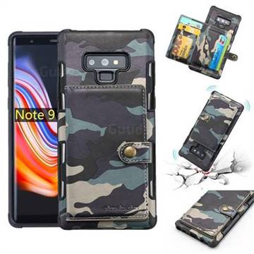 Camouflage Multi-function Leather Phone Case for Samsung Galaxy Note9 - Gray