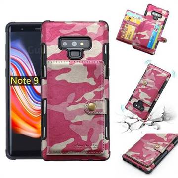 Camouflage Multi-function Leather Phone Case for Samsung Galaxy Note9 - Rose