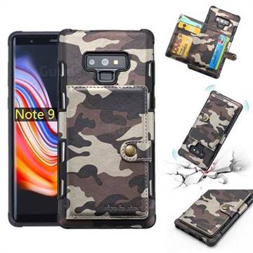 Camouflage Multi-function Leather Phone Case for Samsung Galaxy Note9 - Coffee