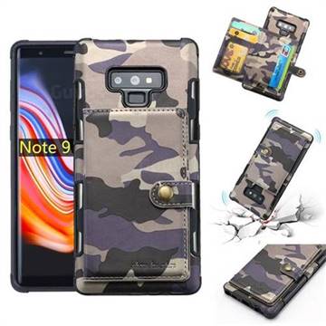 Camouflage Multi-function Leather Phone Case for Samsung Galaxy Note9 - Purple