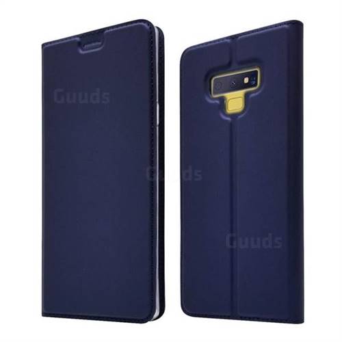 Ultra Slim Card Magnetic Automatic Suction Leather Wallet Case for Samsung Galaxy Note9 - Royal Blue
