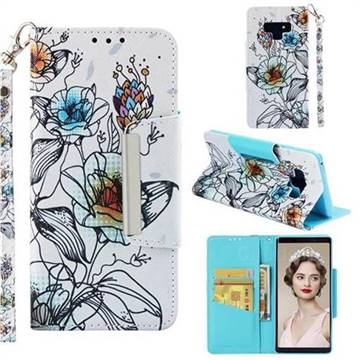 Fotus Flower Big Metal Buckle PU Leather Wallet Phone Case for Samsung Galaxy Note9