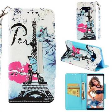 Lip Tower Big Metal Buckle PU Leather Wallet Phone Case for Samsung Galaxy Note9