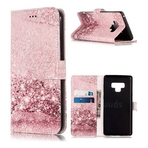 Glittering Rose Gold PU Leather Wallet Case for Samsung Galaxy Note9