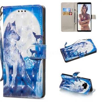Ice Wolf 3D Painted Leather Wallet Phone Case for Samsung Galaxy Note9