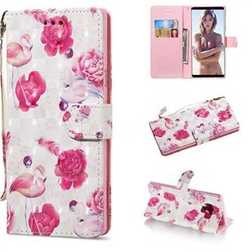 Flamingo 3D Painted Leather Wallet Phone Case for Samsung Galaxy Note9