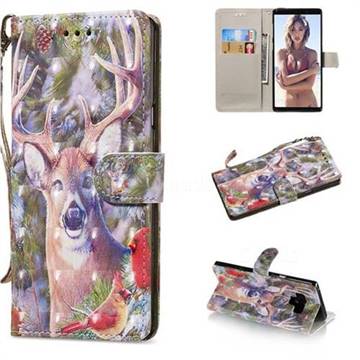 Elk Deer 3D Painted Leather Wallet Phone Case for Samsung Galaxy Note9