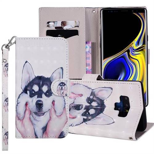 Husky Dog 3D Painted Leather Phone Wallet Case Cover for Samsung Galaxy Note9