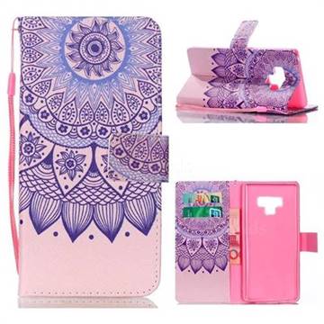 Purple Sunflower Leather Wallet Phone Case for Samsung Galaxy Note9