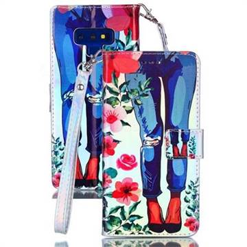 Jeans Flower Blue Ray Light PU Leather Wallet Case for Samsung Galaxy Note9