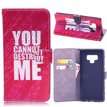 YOU CANNOT DESTORY ME Laser Light PU Leather Wallet Case for Samsung Galaxy Note9