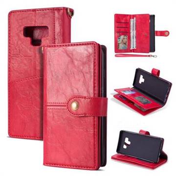 Retro Luxury Multipurpose Purse Phone Case for Samsung Galaxy Note9 - Red