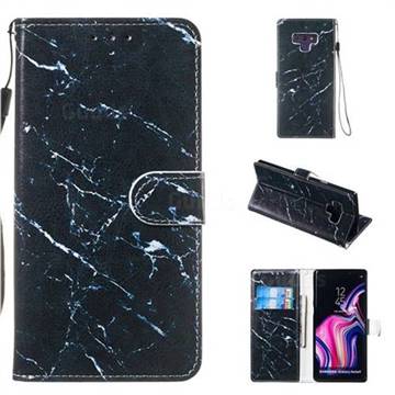 Black Marble Smooth Leather Phone Wallet Case for Samsung Galaxy Note9