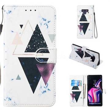 Triangle Marble Smooth Leather Phone Wallet Case for Samsung Galaxy Note9